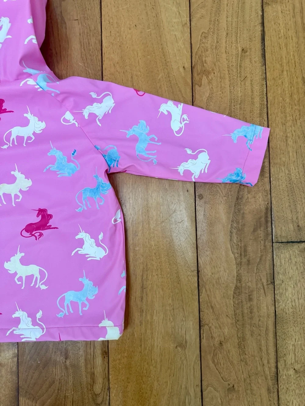 Hatley Girls Color Changing Unicorn Raincoat Pink Terry Lined Size 3